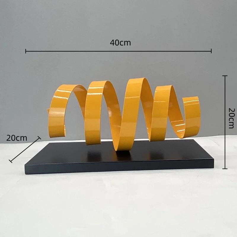 Metal Handicrafts Geometric Hollowed-out Spiral Ornament Three-dimensional Metal Figurine Home Decoration Accessories