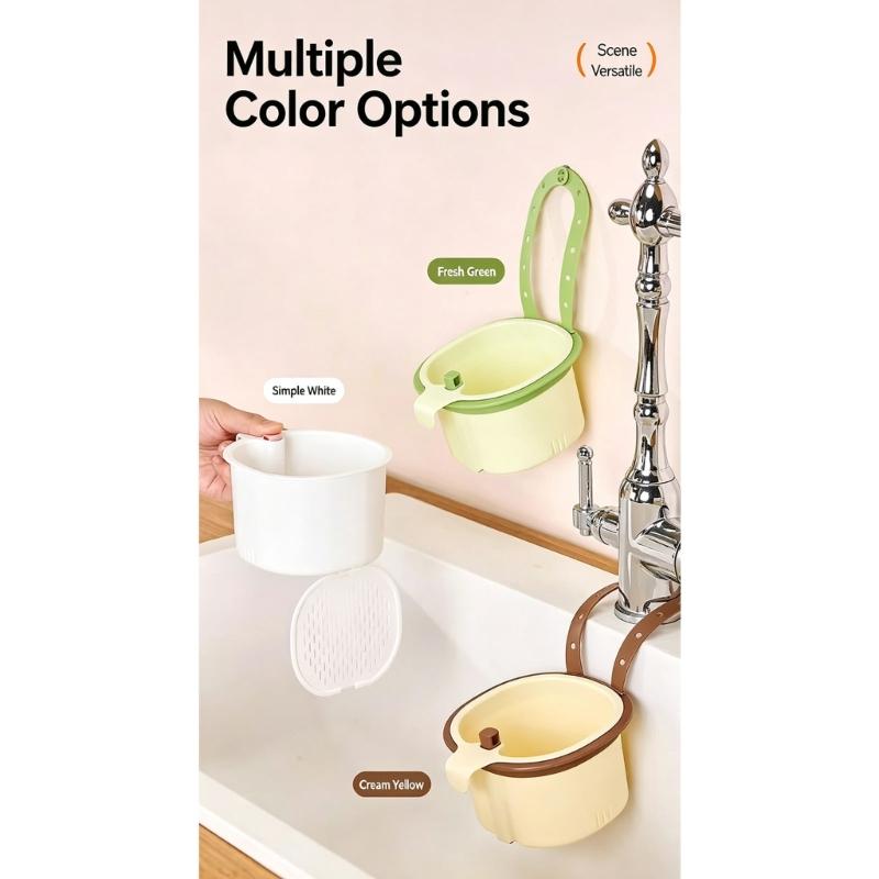 Sink Side Hanging Basket Set, 2 Piece Produce Wash Basket with Several Hole Hanger for Utensils, Cloths, and Home Cooking