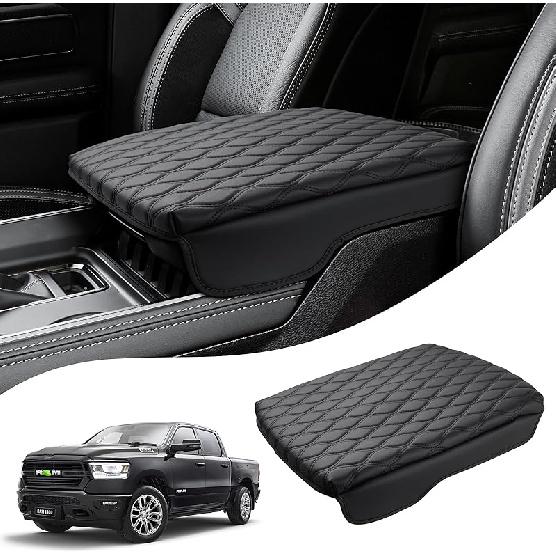 Autorder Center Console Cover For -2025 2026 Dodge Ram 1500/2500/3500 Accessories Armrest Cushion Cover Nappa Leather Middle Console Covers Console