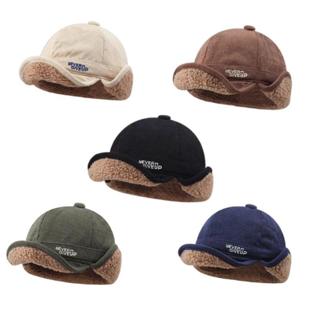 Lamb Wool Flying Caps Windproof Duckbill Hat Fashion Bomber Hats Outdoor