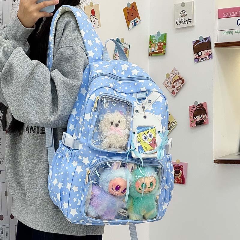 Schoolbag pain bag backpack school bag junior high school girls star pain large capacity college students high school students daily baby bag backpack