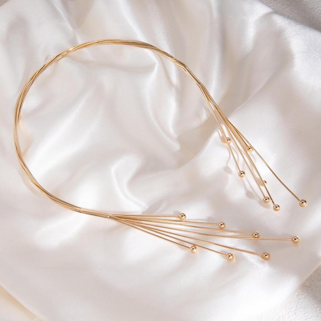 European & American High-End Gold Wire Multi-Layer Bracelet Necklace.