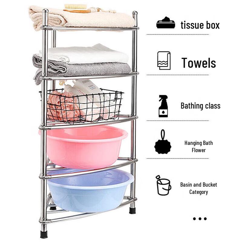 Stainless Steel 8-Tier Triangular Storage Shelf