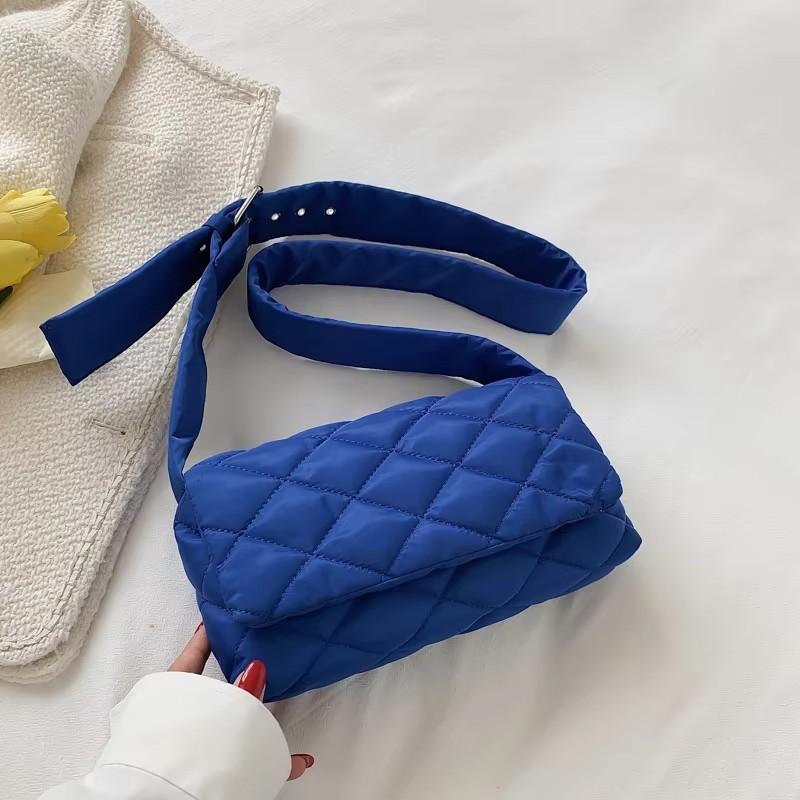 Women Padding Shoulder Bag Casual Quilted Crossbody Bag Fashion Solid Messenger Bag Versatile Slouchy Shopping Bag