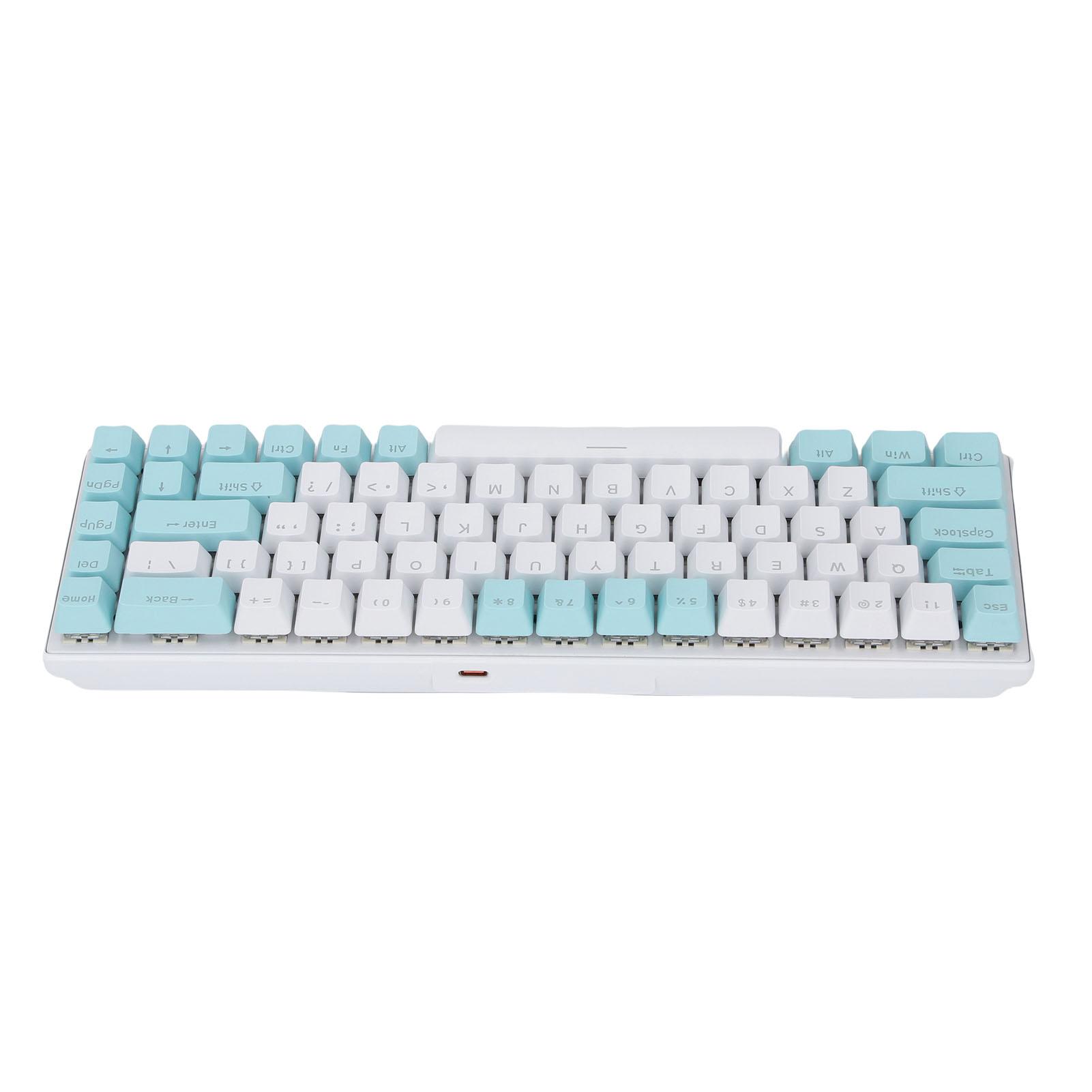 

Механическая клавиатура 60 процентов RGB Синий переключатель 68 клавиш Проводная игровая клавиатура для ПК Ноутбука Зеленый Белый
