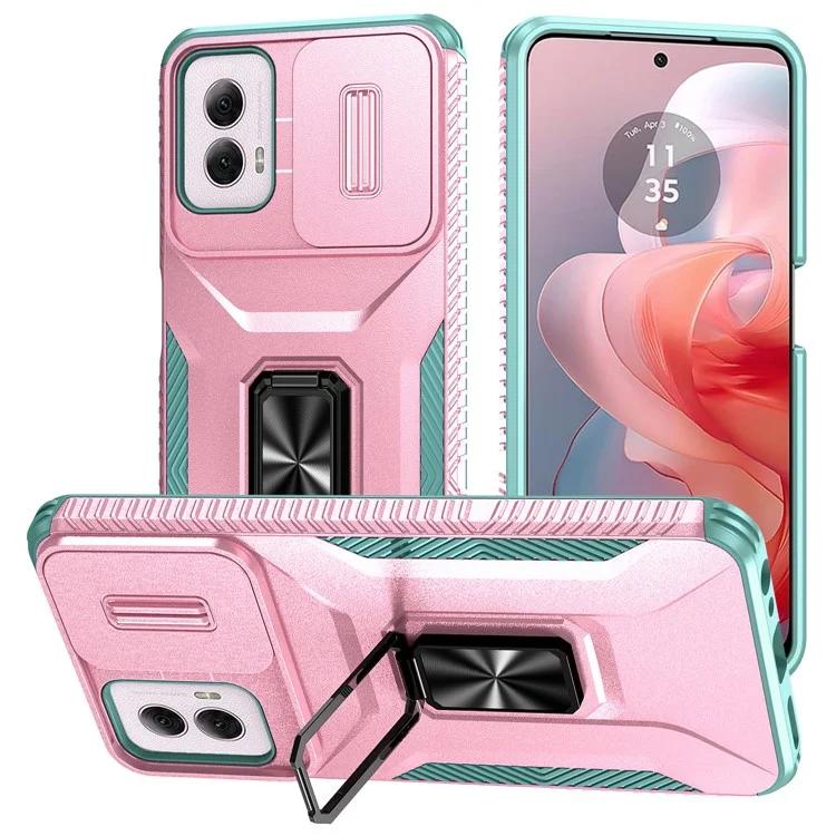 

Для Motorola Moto G Power (2024) Чехол TPU+PC Kickstand Phone Shell с крышкой объектива