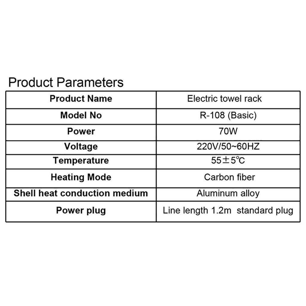220V / 50Hz Bathroom Fittings Electric Heated Towel Rack Stainless Steel Sterilizing Smart Towel Dryer 70W