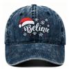 Embroidered Snowflake Baseball Cap Adjustable Strap Cotton Snowflake Embroidered Hat Breathable Vintage Wash Baseball Cap