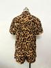 Leopard Print Short Sleeve Shirt & Shorts Set - Women's Summer Two-Piece
