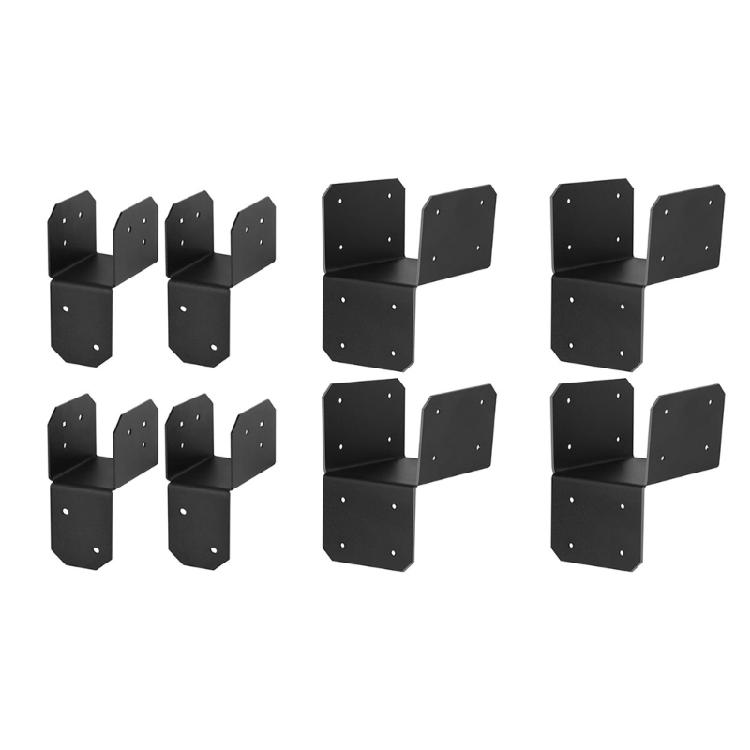 4 Stuks Zwarte Balkankers Verbinding Houten Huis Hanger Verbindingsstuk Paalkappen Paalankers Paalbeugel Voor Licht Stalen Frame