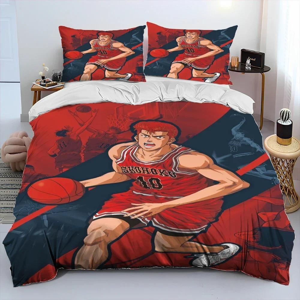 Slam Dunk Japan Anime Cartoon Comforter Bedding SetDuvet Cover Bed Set Quilt Cover PillowcaseKing Queen Size Bedding Set Kids