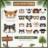 Jungle Animal Cartoon Masks - 16-Pack for Birthday Parties & Cosplay