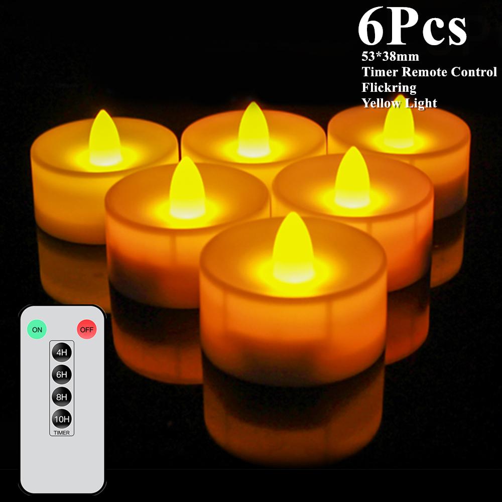 12/24pc Flameless LED Candle with/without Remote control Lighting Flickering Flame Tea Light for Halloween Christmas Home Decor
