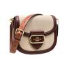 New COACH Morgan Cow Leather With Textile Saddle Bag, Crossbody Bag, Shoulder Bag Small Size Women's Red & Beige CH183-IMNAM