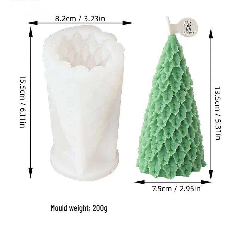Silikonová forma na svíčku Vánoční strom z cedru pro DIY aromaterapii a sváteční dekoraci