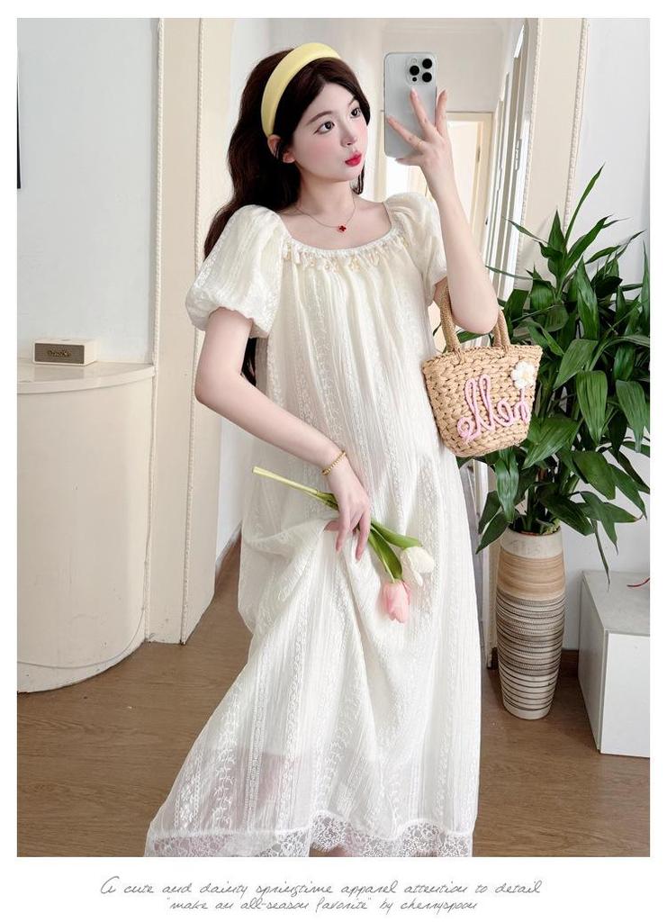 2026 Summer Fresh Skin-Friendly Mid-Length Loose Maternity Dress – Youthful Look