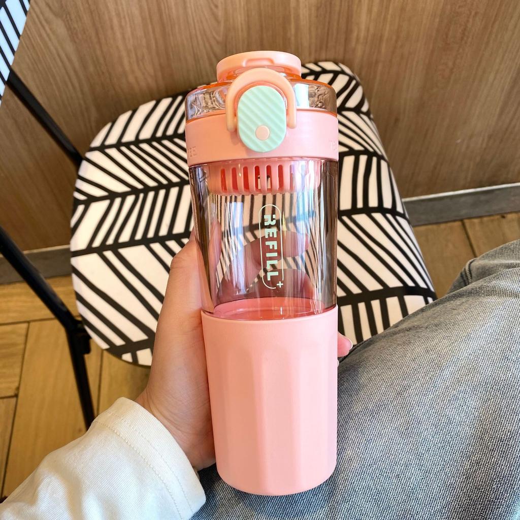 450Ml Plastic Transparent Water Bottle with Tea Filter Drinking Portable Sport Cup Kid School Outdoor Sport Camping