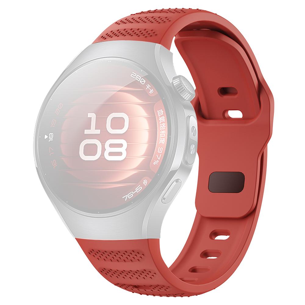 

For Huawei Watch 5 42mm Smartwatch Band Dot Texture Silicone Wrist Strap Red