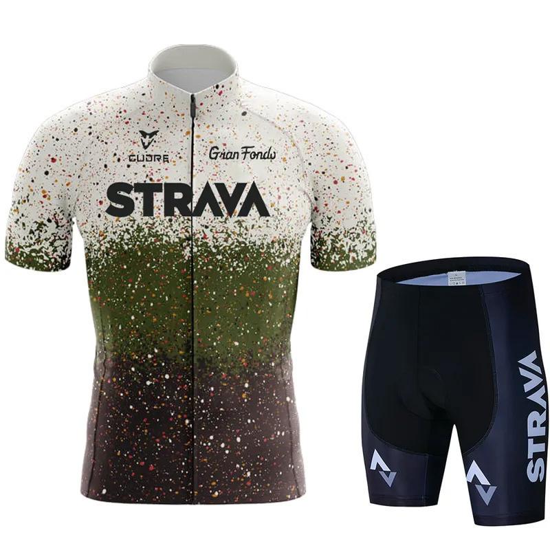 2023 Cross-border STRAVA Tour de France cycling wear short-sleeve set with quick drying clothes available for drawing