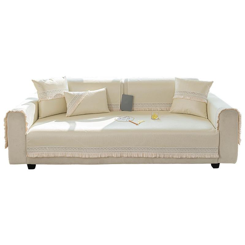 Summer Ice Silk Sofa Cushion Cool French Non-Slip Light Luxury High-End Mat Cover Sofa Cover