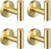 High Quality 4 PCS Set Heavy Duty Decorative Wall Hooks Rustproof Bathroom Towel Hook Stainless Steel Hat Coat Hook