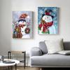 Solid Wood Frame Cute Cartoon White Snowman Canvas Paintings Classic Modern Nordic Posters Prints Wall Art Pictures for Living Room Home Decor