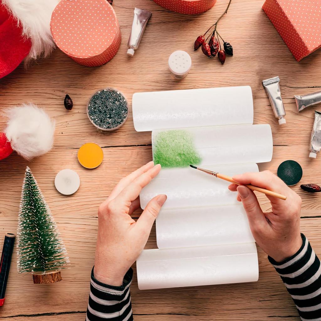 White Foam Cylinders for Crafts: 6pcs Foam Tubes Rods Cylinders Shape for Modeling, DIY Crafts and Arts Projects Decorations Supplies, 5.89X1.97inch