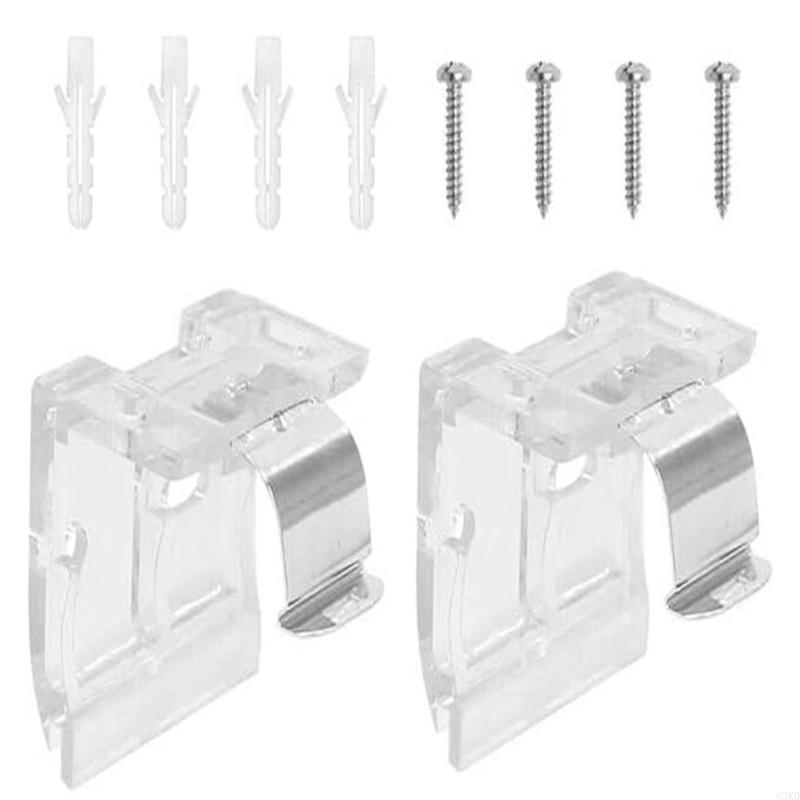 62KD 10/20Pcs 25mm Window Cordless Shade Mounting Brackets with Metal Clip Honeycomb Curtain Blinds Headrail Holder Tool