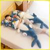 Shark Cat Plush Pillow Long Legged Two Tone Eyes Creative Big Stuffed Doll Clip Leg Hugging Toy For Girls Kids Bedtime Companion