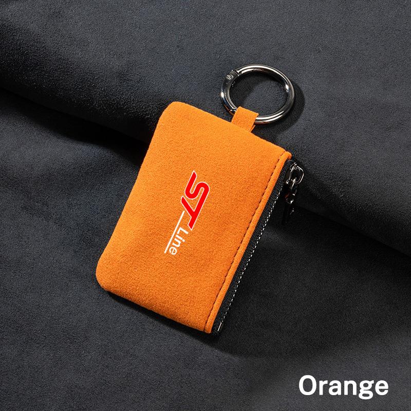 Car Key Bag Suede Coins Wallet Mini Card Pouch For Ford Focus 2 Fiesta Mondeo Fusion Escape Edge Ecosport Kuga ST LINE Accessory