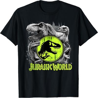 Jurassic World Yıkılmış Krallık Dinozor Kolajı Tişört