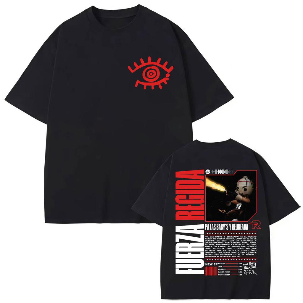Fuerza Regida Album Merch T-shirts Men Women High Quality Fashion Oversized T-shirt Summer Cotton Short Sleeve T Shirts