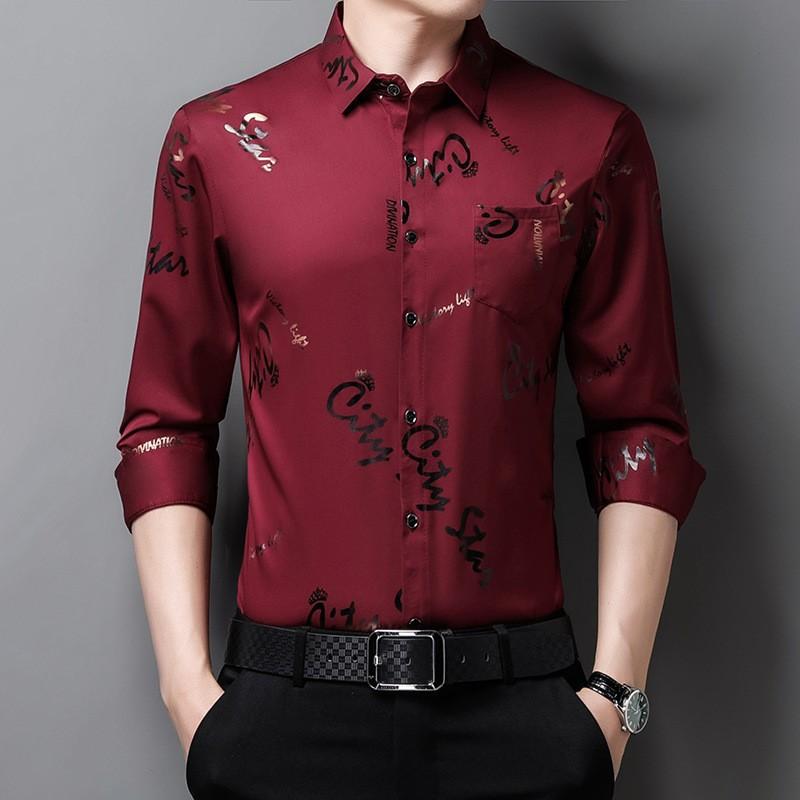 Long Sleeve Shirt Men's Spring and Autumn New Loose Printing Casual Shirt