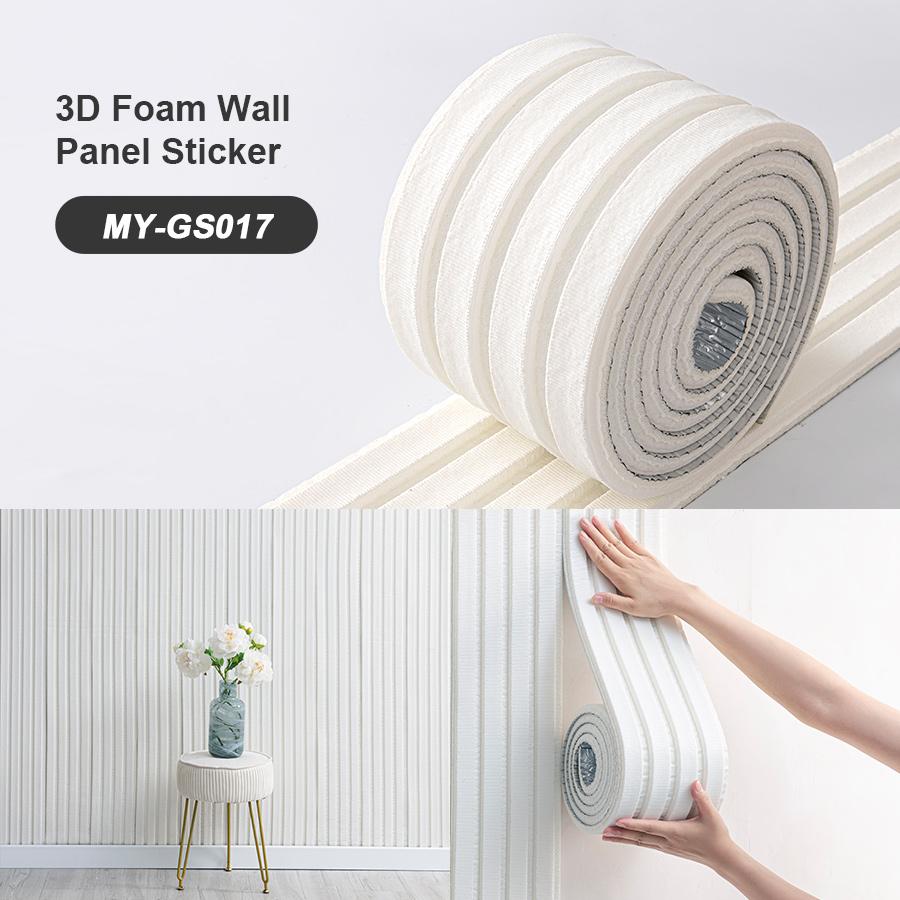 1Roll SXP Foam Wall Sticker 3D Wall Panel 11mm Thick Self Adhesive Skirting Board Wainscoting Suitable for All Indoor Spaces