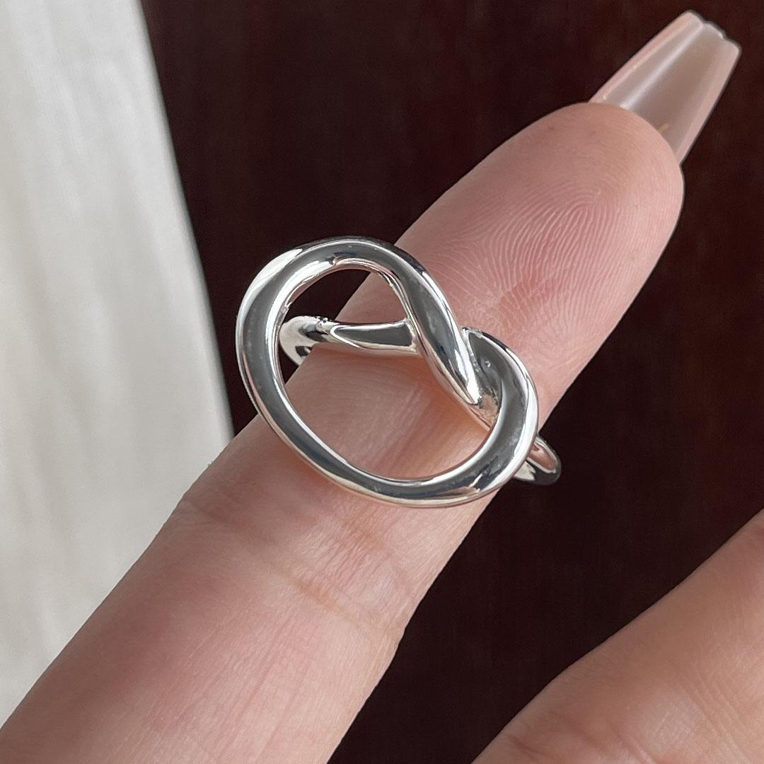 

925 Sterling Silver Rings For Women Geometric Fine Jewelry Finger Adjustable Simple Cross Line Ring For Party Birthday Gift resizable