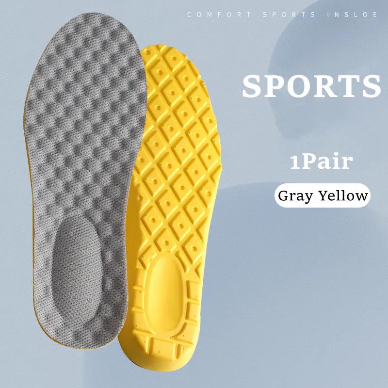 1Pair Sports Insoles for Feet Shock-Absorbing Breathable Shoes Insole Men Women Tennis Sneakers Shoe Sole Memory Foam Shoe Pads