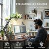 LED Adjustable Arm Desk Lamp with Eye Care, 3 Colors, 10 Brightness Levels for Home and Office.