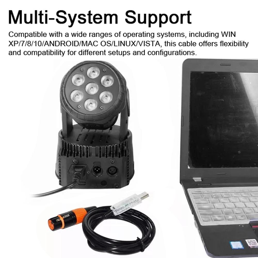 USB Male To XLR 3 Pin Female Adapter Cable USB DMX512 Interface Adapter Cable with Built-in FTDI