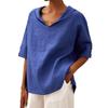 QICED Women's Fashion Casual Solid Color Print Short Sleeve V Neck Blouses & Shirts