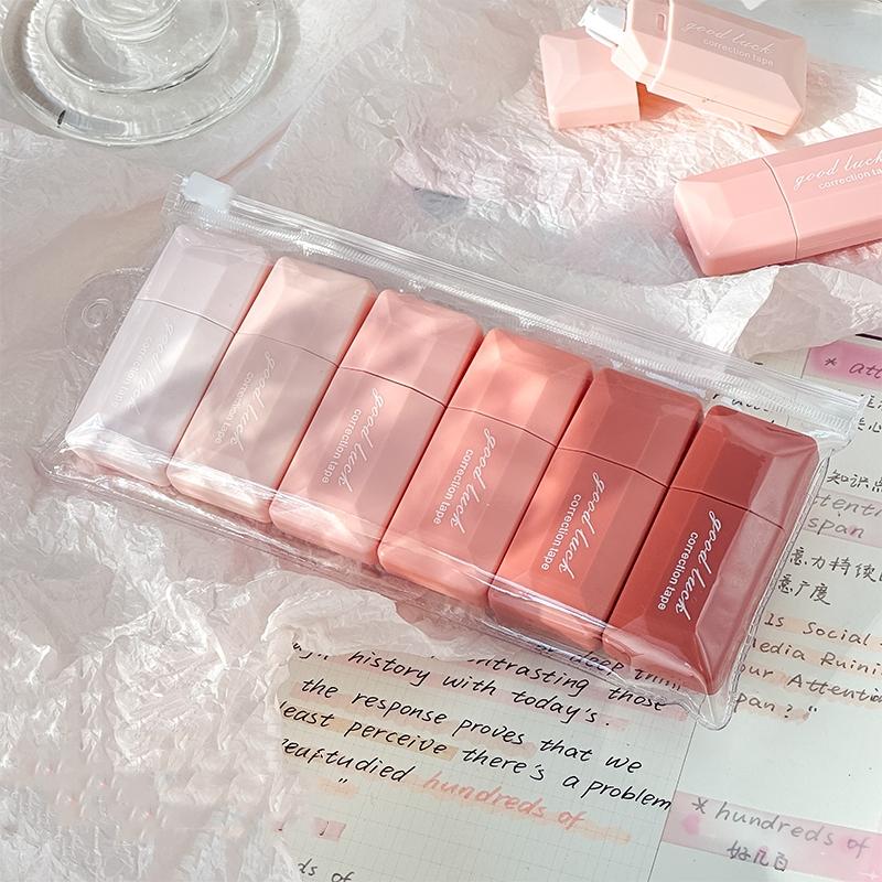 6pcs Sugar Cube Correction Tapes Set Gradient Color 5mm*6m Correcting Tools Office School A7541