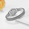 "Women's Analog Waterproof Watch Stainless Steel Elastic Band Simple Casual Fashion Accessory Silver"