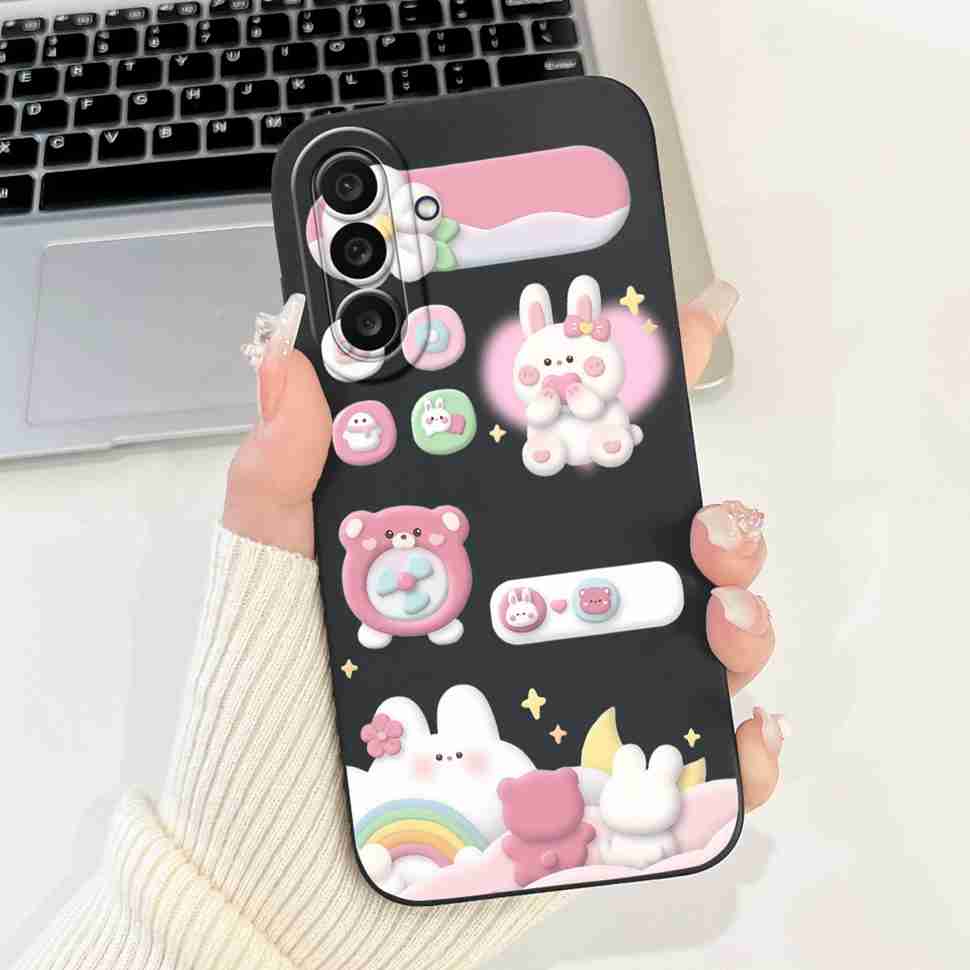 For Samsung Galaxy M56 5G 6.73" Case Cute Cartoon Animal Bow Soft Silicone Cover For Samsung M56 SM-M566B/DS Bumper Phone Shell