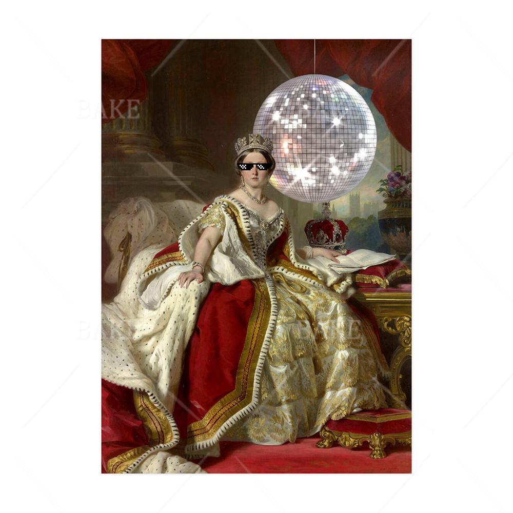 Диско Венера Плакат Боттичелли Венера Измененное искусство Красочное минималистское настенное искусство Эклектичный забавный принт Современная гостиная Домашний декор 21x30cm No Framed