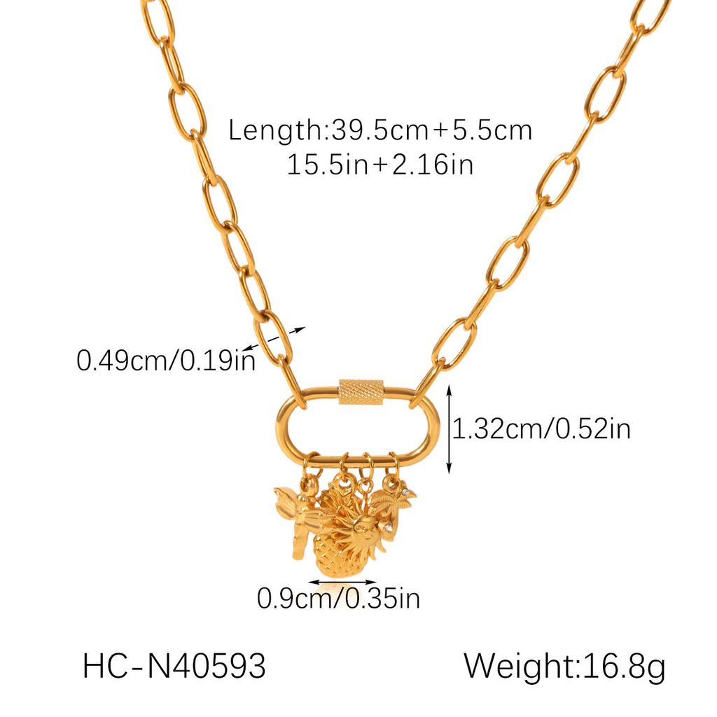 Stainless Steel Cross Chain Starfish Shell Heart Pearl Pendant Necklace Unique Creative DIY Jewelry