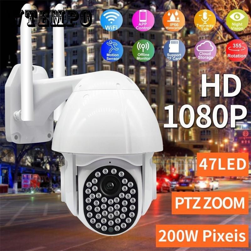 

200 Вт 47LED камера видеонаблюдения 1080P PTZ беспроводная домашняя камера наблюдения Wi-Fi камера радионяня