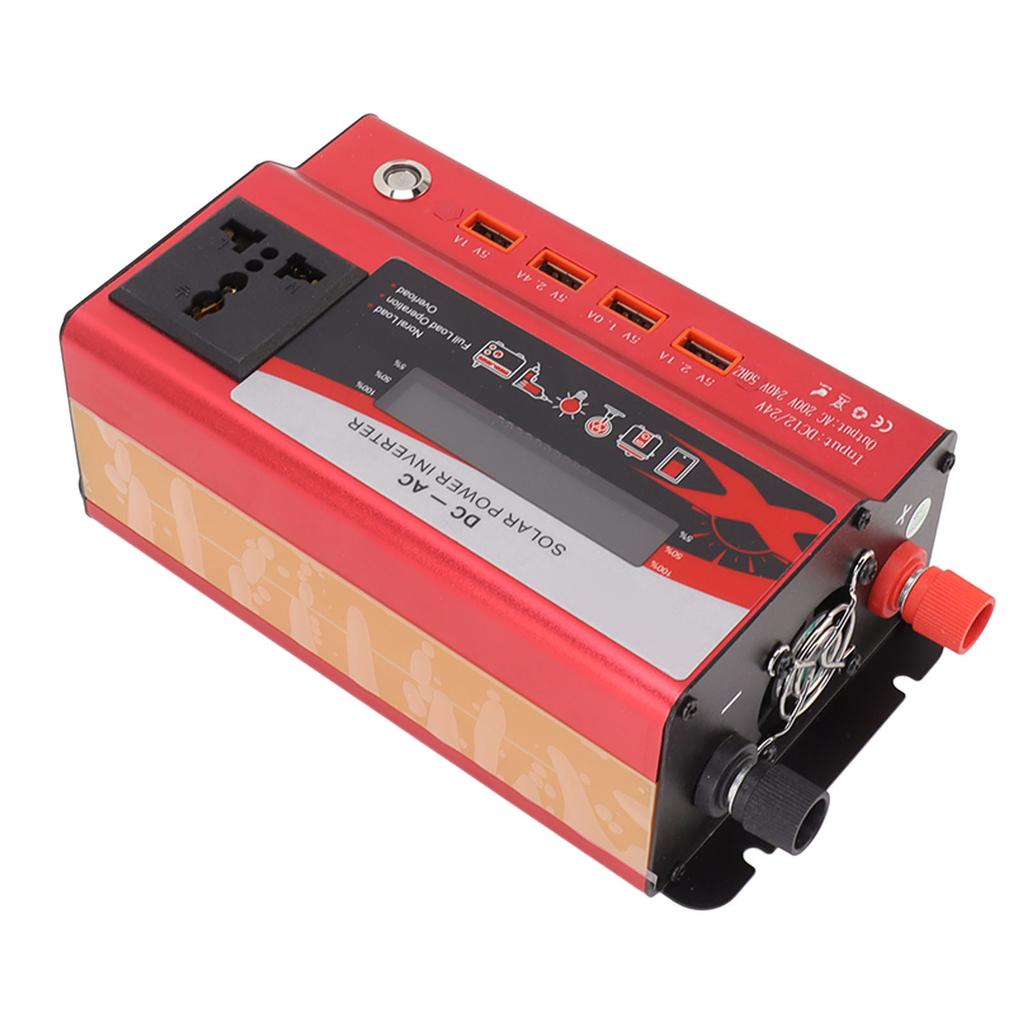 420W Car Inverter with LED Display 4 USB Port Aluminum Alloy Power Converter 12V to 220V