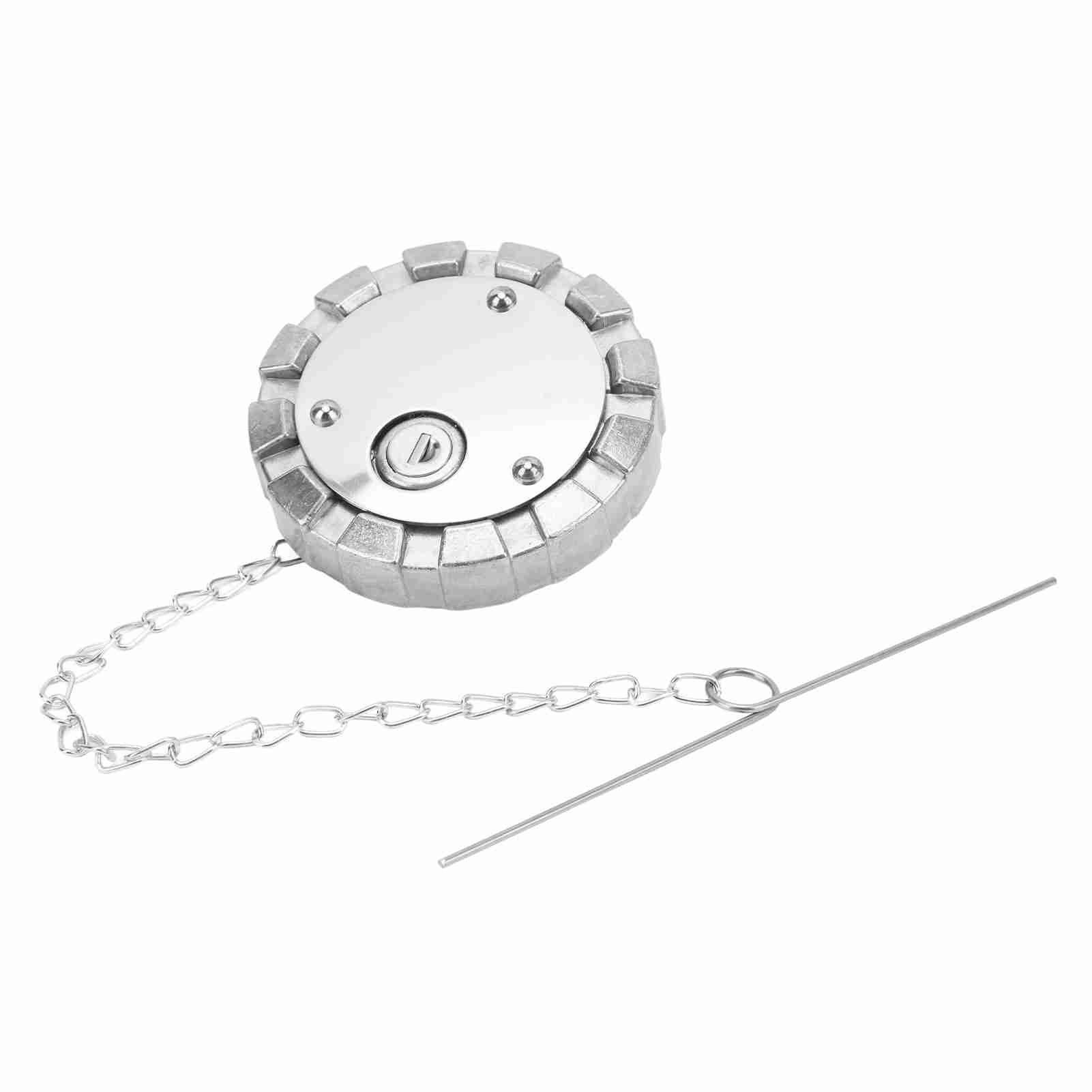 Bouchon de carburant, Remplacement en alliage d'aluminium pour camion semi-remorque avec tube de remplissage à raccordement mâle de 3,5 pouces, S'adapte au port de carburant fileté TPI 5,5
