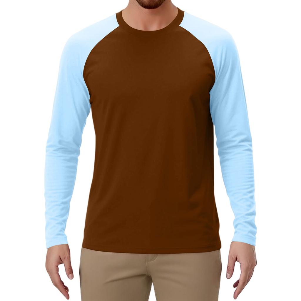 Pánské sportovní tričko s dlouhým rukávem raglánového střihu v kontrastních barvách
