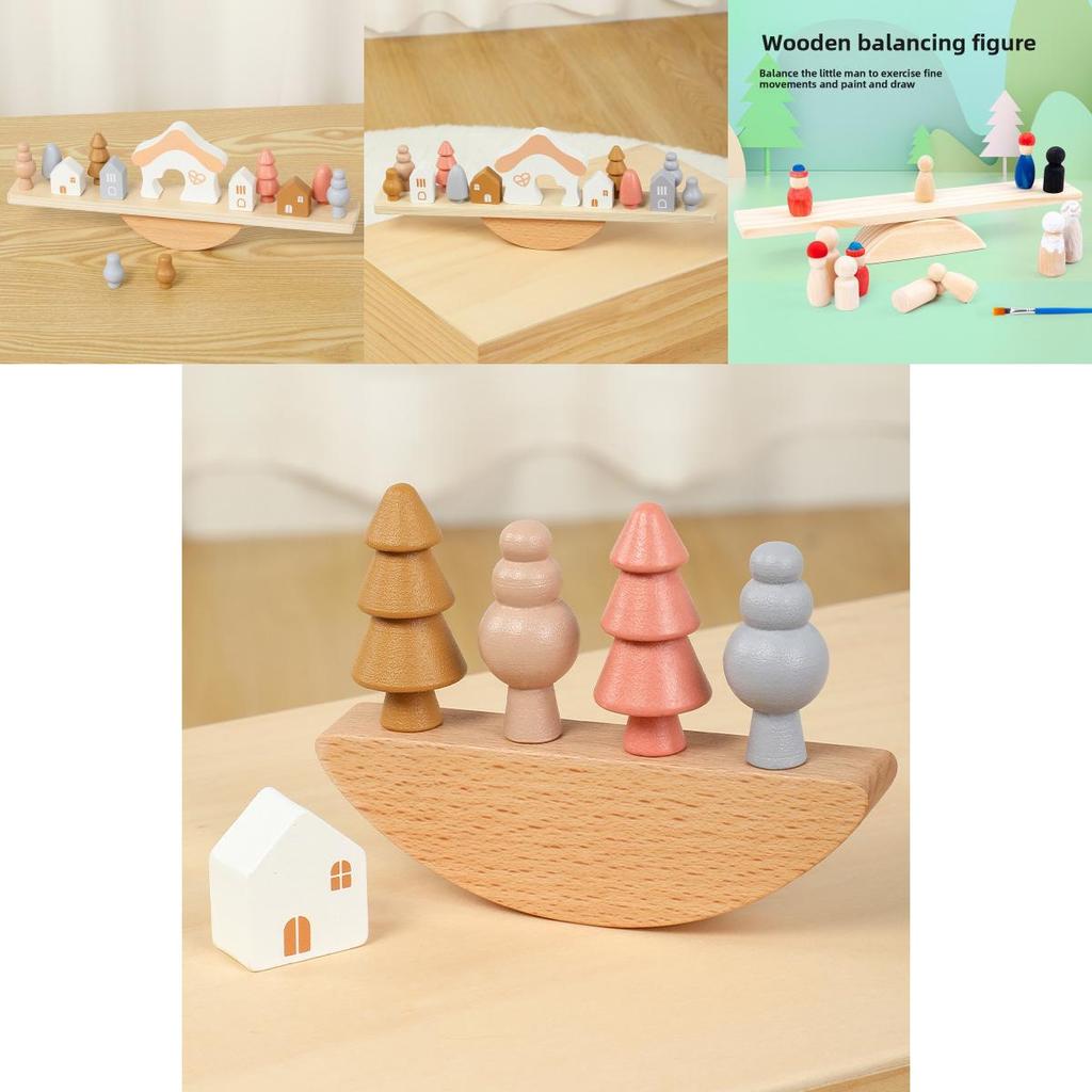 Wooden Balanced Stacked Building Blocks Children Puzzle Toy Set For Toddlers