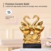 Romantic Swan Couple Sculpture | A Timeless Emblem of Love & Harmony | Adds a Touch of Elegance To Any Space – Pack of 1, Golden